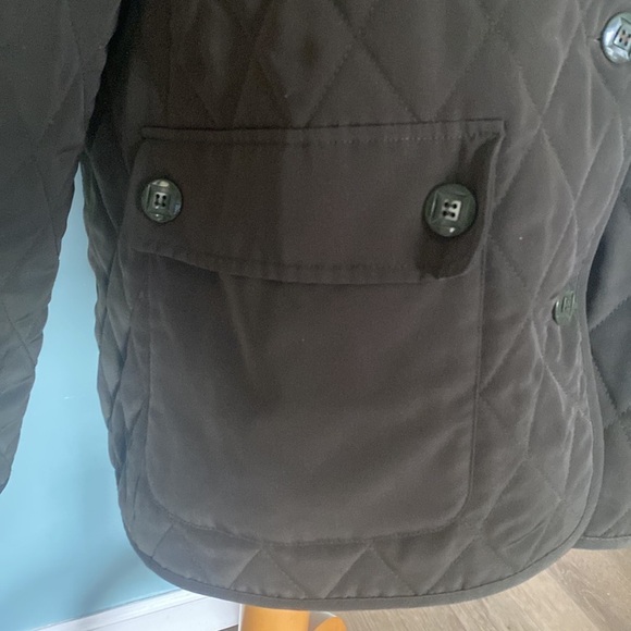 Susan Graver green quilted chore pocket coat. Reversible retro. Size L. - Picture 3 of 9